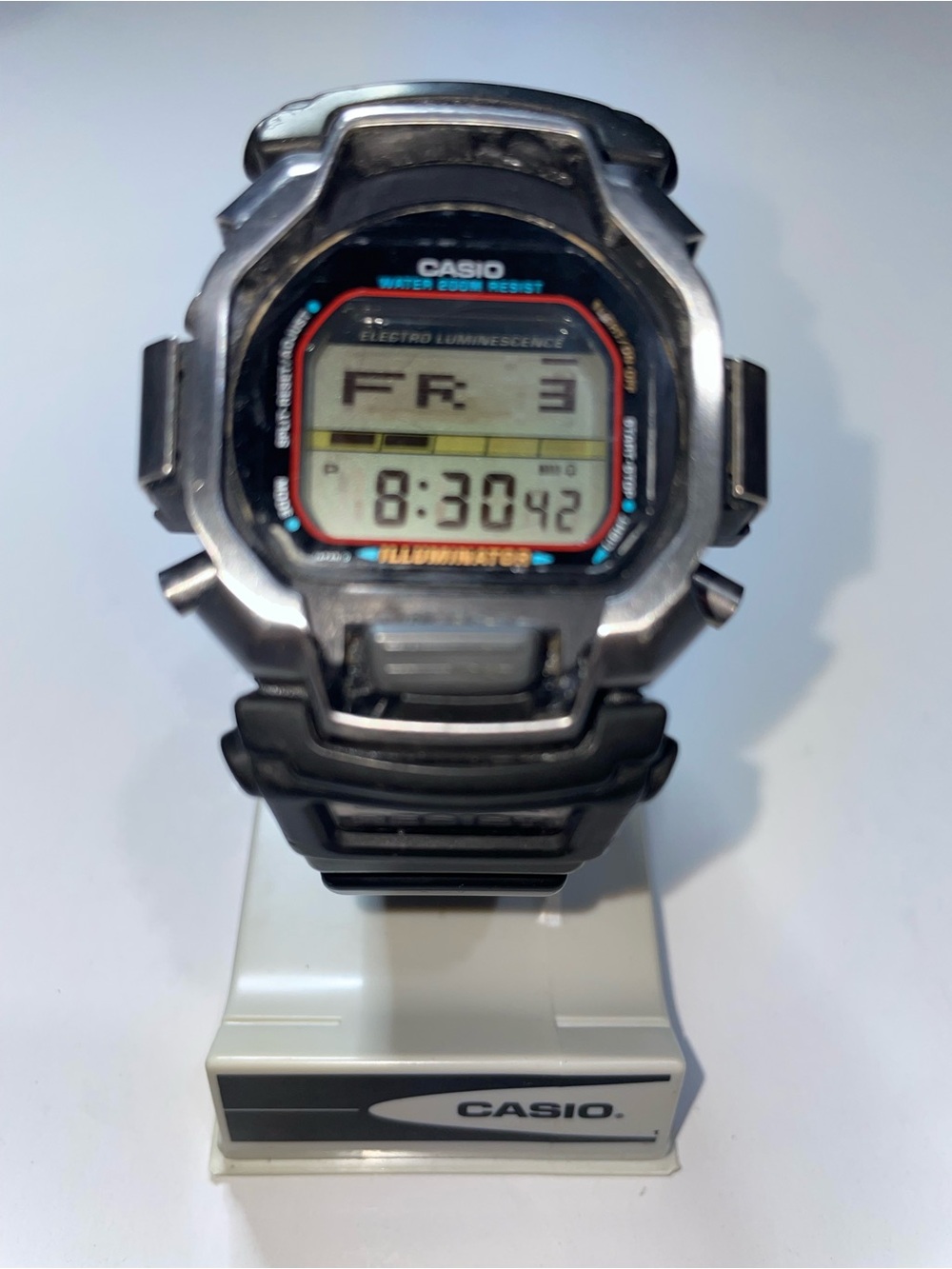 1995 CASIO G-SHOCK DW-8140-1 GUNDAM CHRONOGRAPH WATCH WORKS ( Read Description )